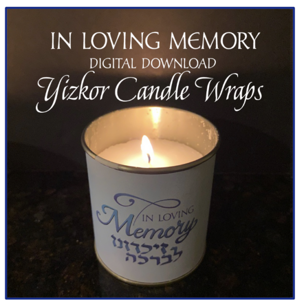 Yizkor Candle Wrap Digital Download in 3 Colors In Loving Memory