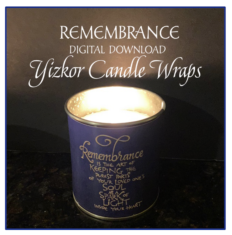 Yizkor Candle Wrap Digital Download in 3 Colors Remembrance